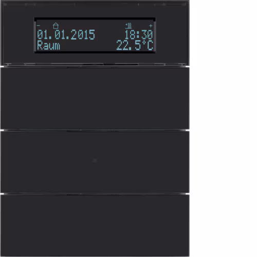 75663592 B.IQu 3'lü termo­stat,KNX- B.IQ, siyah cam