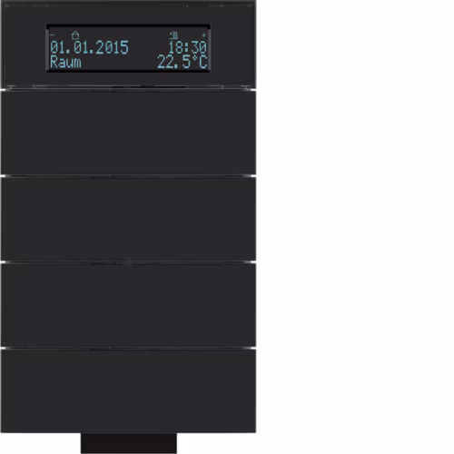 75664592 B.IQu 4'lü termo­stat,KNX- B.IQ, siyah cam