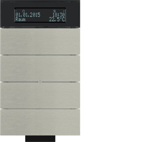 75664593 B.IQ 4'lü termo­stat,KNX- B.IQ, paslan­maz,çelik metal fırçalı