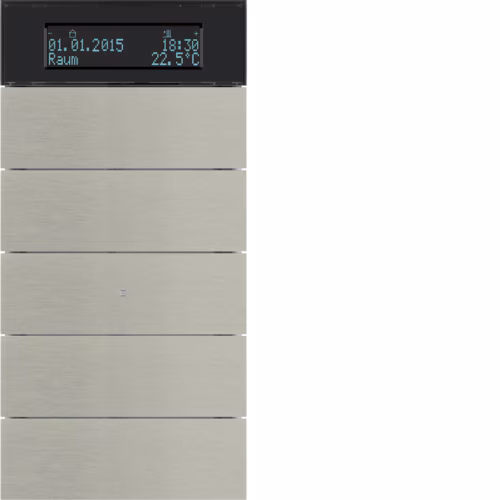 75665593 B.IQ 5'li termo­stat,KNX- B.IQ, paslan­maz,çelik metal fırçalı