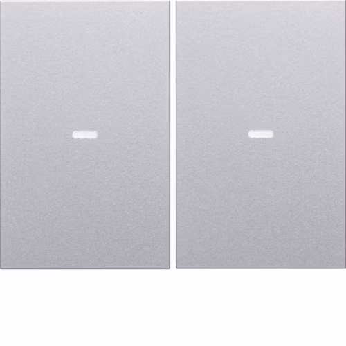 80960371 2-button module cover, clear glass, K.5, al. matt, lacquered