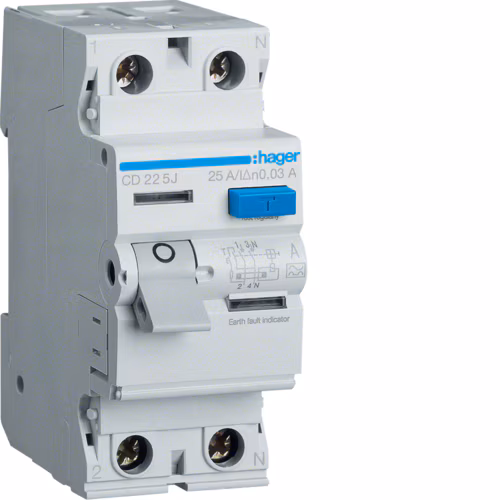 Компактный переключатель CD225J 2P 25A 30mA класс A