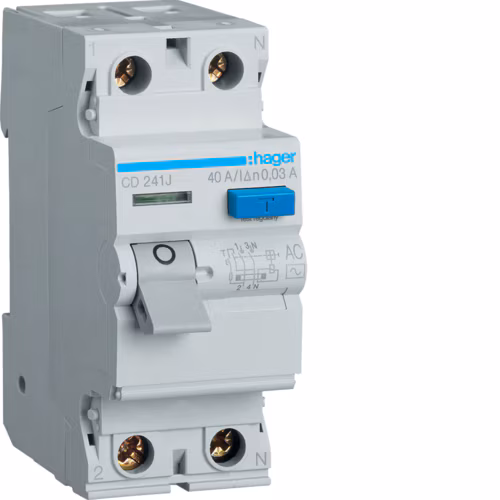 Компактный переключатель CD241J 2P 40A 30mA AC Class