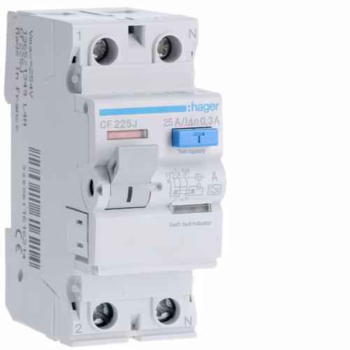 Компактный выключатель CF225J 2P 25A 300mA класс A