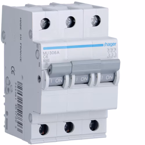 MU306A Otomatik Sigorta 3 Kutup 6KA C-6A 3M