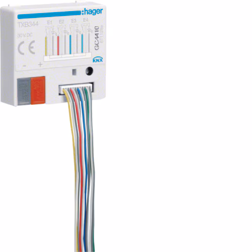 TXB344 4'lü ikili giriş + 4'lü LED prizi, sıva altı, KNX